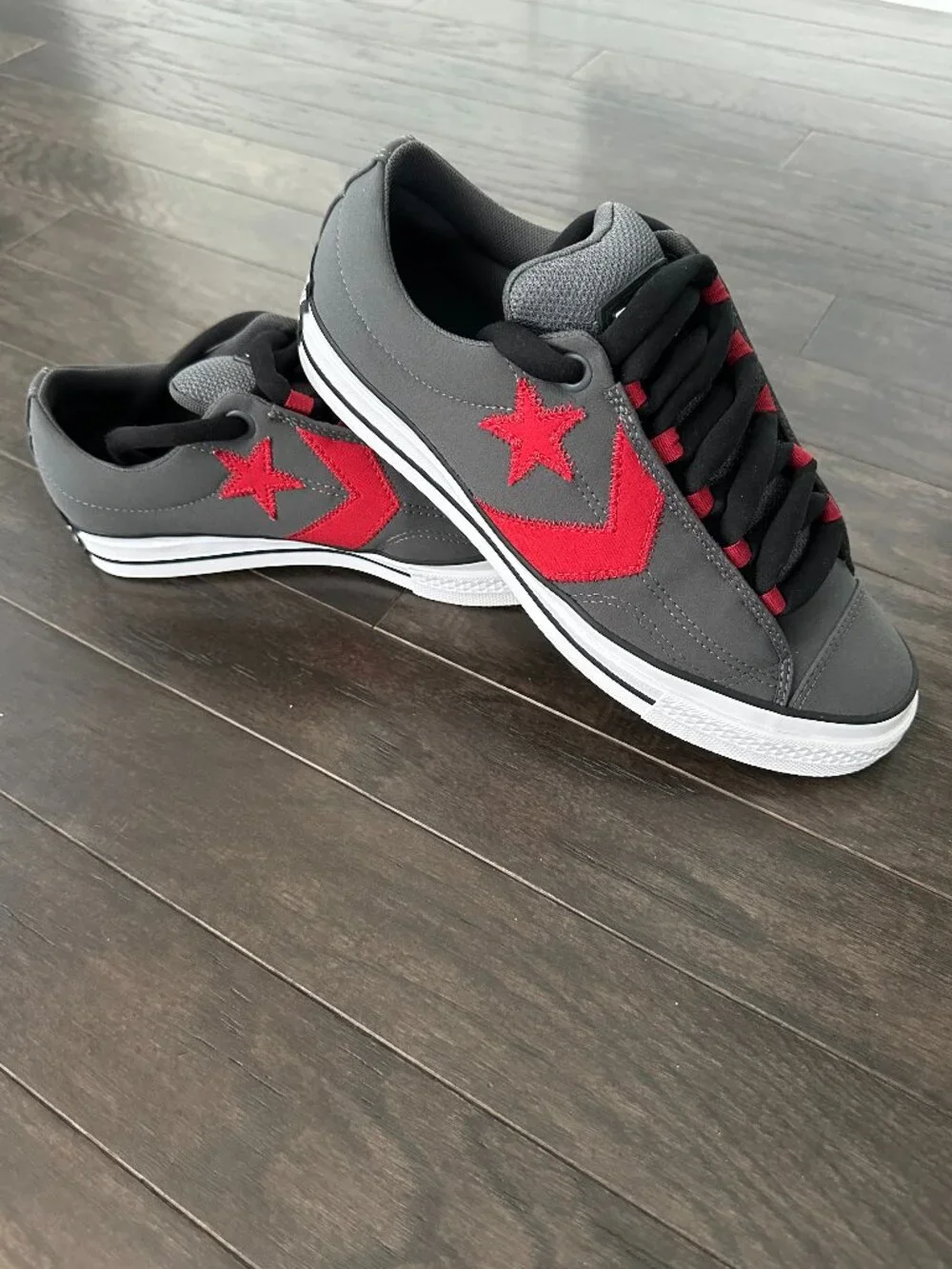 Converse Star Player 76 Low 'Puff - Dark Matter' Gray & Red US Men's Sz 10 Shoes - Picture 1 of 9